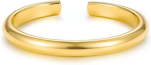 Vista 2 de BoRuo aro para el dedo del pie de plata de ley 925, anillo ajustable hipoalergénico de 2-4 mm Anillos de dedo impermeables de acero inoxidable