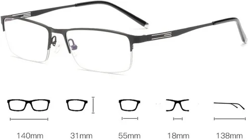 Vista 3 de laureles Anteojos de lectura fotocromáticos para hombres de negocios cuadrados de metal con medio marco para lectores de lentes fotocromáticos Negro