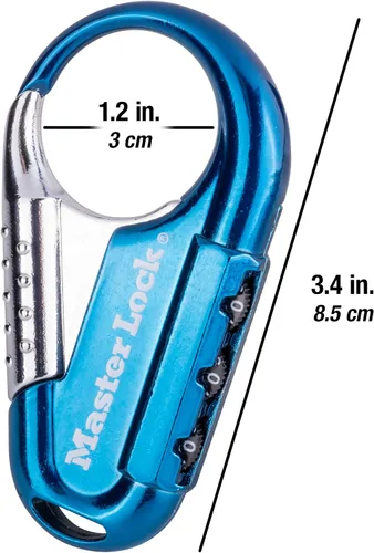 Vista 6 de Master Lock Cerradura de mochila 1548DCM, establece tu propia cerradura de combinación, los colores pueden variar