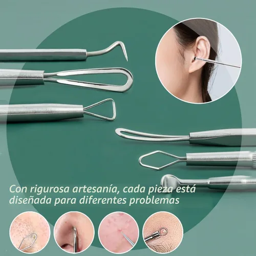 Vista 2 de Herramientas de eliminación de puntos negros, kit de herramientas de 16 piezas, herramientas de espinillas para acné para manchas, herramienta