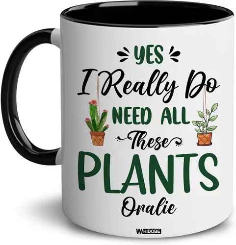 Vista 22 de WHIDOBE Regalo para jardineros – Taza de plantas para amantes de las plantas – Regalos de jardinería para mujeres y hombres – Yes I Really Do Need