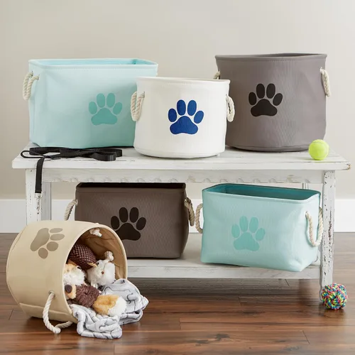 Vista 7 de Bone Dry - Canasta de almacenamiento para mascotas, pequeña y rectangular, coleccionable, aguamarina