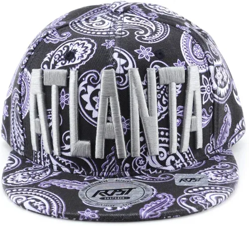 Vista 2 de NYFASHION101 Nombre famoso de la ciudad bordado Paisley impreso Snapback Bill Cap