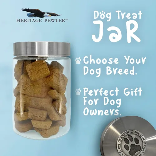 Vista 3 de Heritage Pewter Basset Hound Good Dog Treat Jar – Tarro de golosinas de 34 onzas con tapa hermética a rosca Regalo para propietarios de Basset