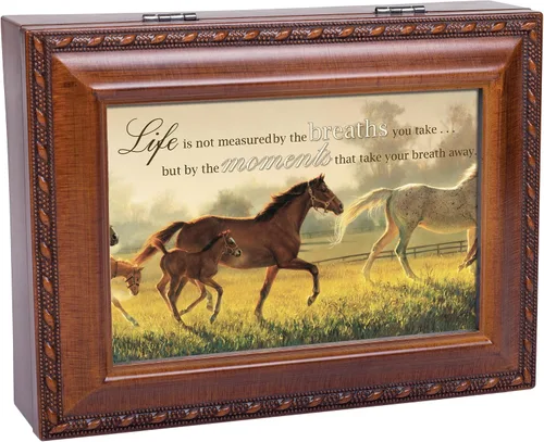 Vista 7 de Cottage Garden Caja de música Life Measured by Moments con cuerda de madera con diseño de cuerda y reproduce un mundo maravilloso