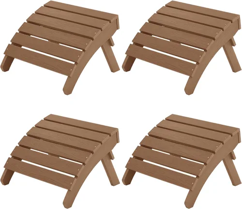 Vista 22 de MXIMU Taburete otomano plegable Adirondack para exteriores: Taburete de plástico HIPS para patio, fácil montaje, reposapiés para todo tipo de clima