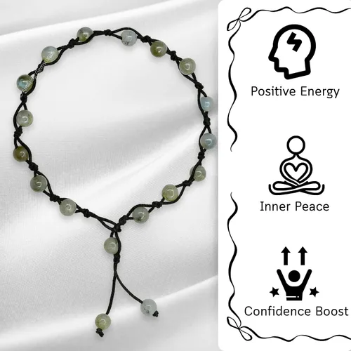 Vista 36 de Amazing Gemstone Crystal Anklet Ankle Bracelets for Women - Waterproof Beaded Healing Crystal Anklets, Plus Size Chakra Gemstone Bead Anklet