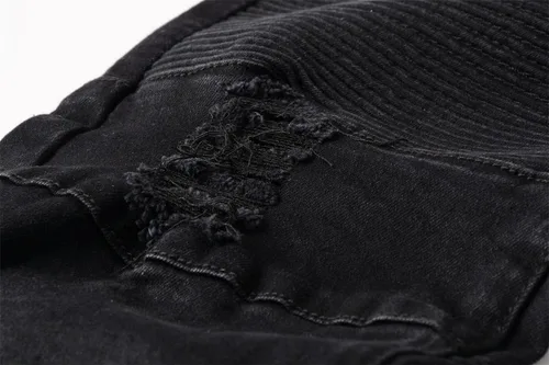 Vista 5 de ZLZ - Jeans ajustados estilo motociclista para hombre, muy cómodos, elásticos, calce entallado