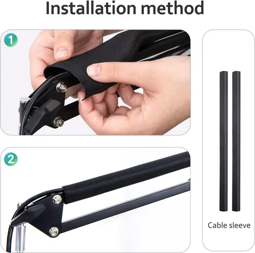 Vista 4 de Para Fifine K688 Boom Arm - Brazo de micrófono ajustable con gestión de cables, brazo de micrófono con adaptador de 3/8 a 5/8 pulgadas compatible