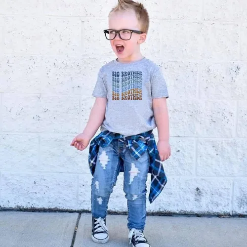 Vista 5 de Camiseta de algodón con estampado de letras divertidas para bebés y niños pequeños