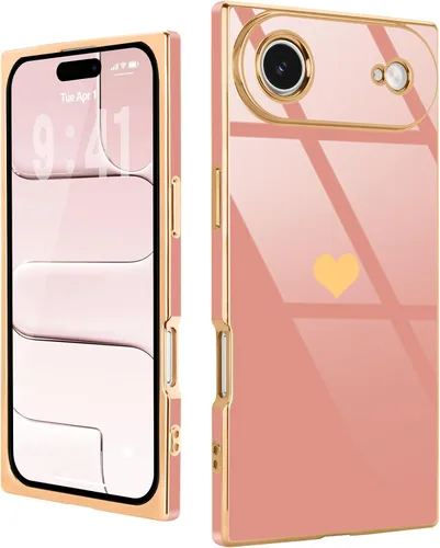 Vista 12 de Compatible con iPhone 12 Funda Rectangular Bonita Chapado Dorado Lujo Corazón de Amor Funda de Teléfono para Mujeres Niñas A Prueba de Golpes