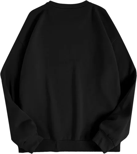 Vista 2 de WDIRARA Sudadera de manga larga con cuello redondo y estampado de letras para hombre