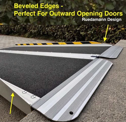 Vista 3 de Ruedamann Rampa para silla de ruedas de 2 pies, rampa portátil para silla de ruedas para la entrada del hogar, diseño más ancho, rampas plegables
