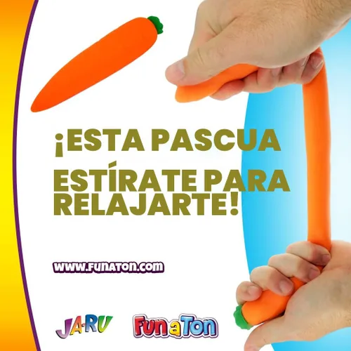 Vista 6 de JA-RU Squeesh Yum - Juguete elástico de zanahoria (1 unidad) – Juguete antiestrés relleno de arena, juguetes para ansiedad blandos