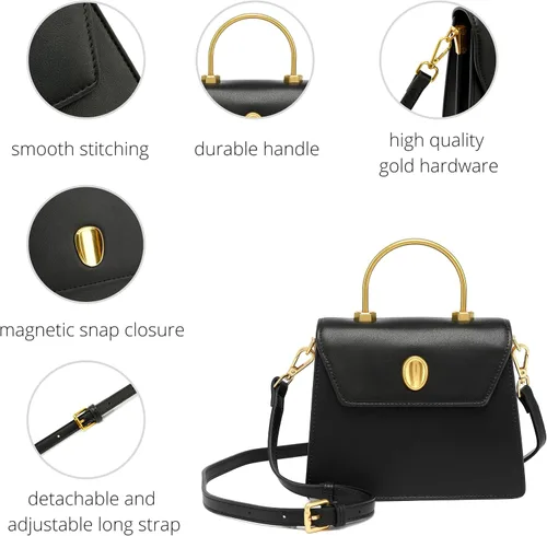 Vista 5 de Scarleton Gold Top Handle Satchel Purses for Women, Handbags for Women, Crossbody Bags for Women, Shoulder Bag Purse, H2084