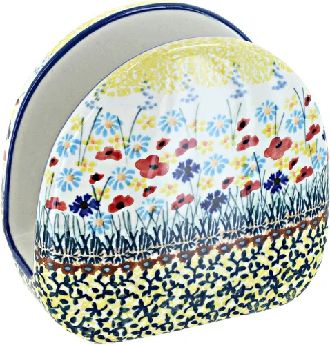 Vista 11 de Blue Rose Polish Pottery - Servilletero de Puntos Pequeños Azules - 5" x 5" - Servilleteros de Cerámica, Accesorios Decorativos para Mesa de Comedor