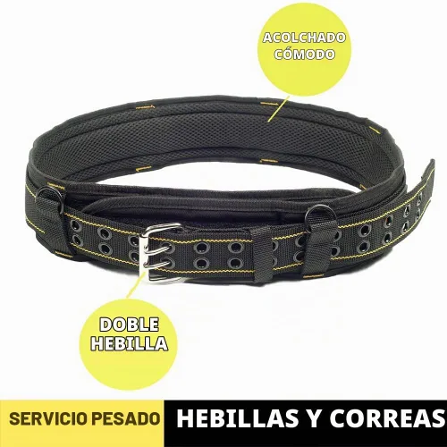 Vista 2 de Cinturón de herramientas acolchado de 3 pulgadas Cinturón de herramientas de trabajo para trabajo pesado (amarillo y negro)