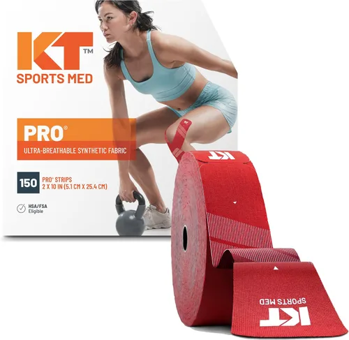 Vista 9 de KT Tape, PRO Synthetic Elastic Kinesiology Athletic Tape, 150 Count, 10” Precut Strips