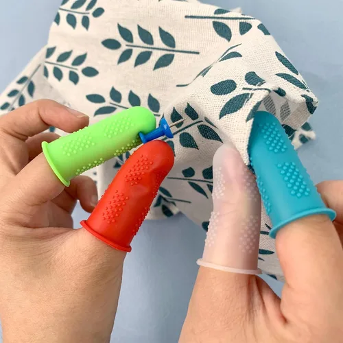 Vista 5 de 12 tapas de silicona para dedos de pistola de pegamento caliente, antideslizante y reutilizable, protector de pulgar de silicona, protectores