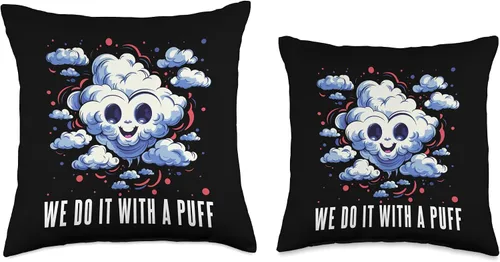 Vista 3 de Smoking Puff Smoker Smoky Lover - Almohada de marihuana, 16 x 16 pulgadas, multicolor