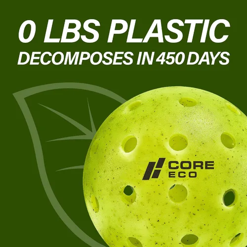 Vista 6 de CORE Pickleball -ECO Ball Pelotas de pickleball para exteriores - Copa del Mundo de Pickleball oficial y aprobadas por el torneo USAPA