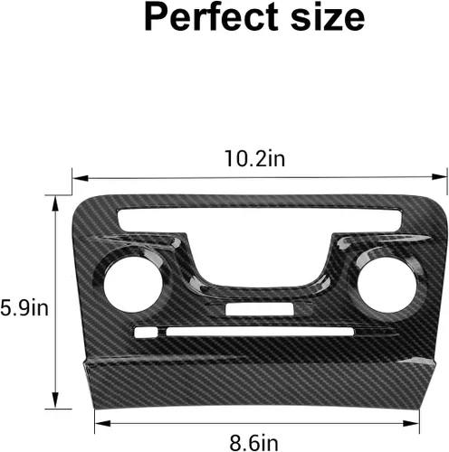 Vista 3 de CheroCar Para Cargador Control Central Aire Acondicionado Panel Cubierta Tirm Compatible con Dodge Charger 2011-2014 (Fibra de Carbono)