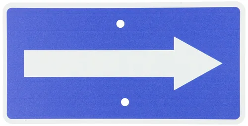 Vista 5 de NMC TMA5G Señal de tráfico con flecha derecha, 6 pulgadas de largo x 12 pulgadas de alto, aluminio 0.040, blanco sobre azul