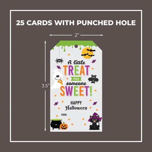 Vista 2 de 25 etiquetas de regalo de comida de Halloween para niños o adultos, etiquetas divertidas de vacaciones para galletas, dulces o regalos fabricados
