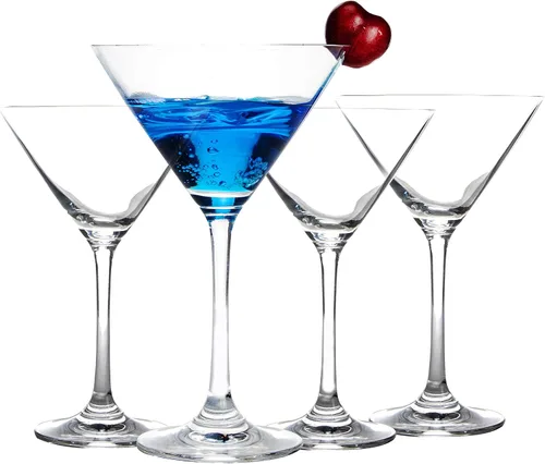 Vista 2 de Copas de Martini de Cristal 9 Onzas Juego de 4 Con Caja de Regalo Premium Fuertes, Claras y Sin Plomo para Bar Martini