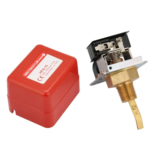 Vista 2 de HFS-15 Interruptor de flujo de agua de paleta, 1/2 pulgada, 220VCA 15A, latón y acero inoxidable, para sistemas de tratamiento de agua y sistemas