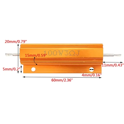 Vista 2 de 5pcs 100W 3 Ohm luminum Case Wirewound Resistores Montados Resistor Adaptadores