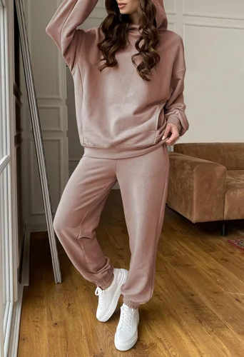 Vista 3 de Fixmatti Sudaderas con capucha para mujer, sudadera de manga larga, pantalón deportivo, 2 piezas