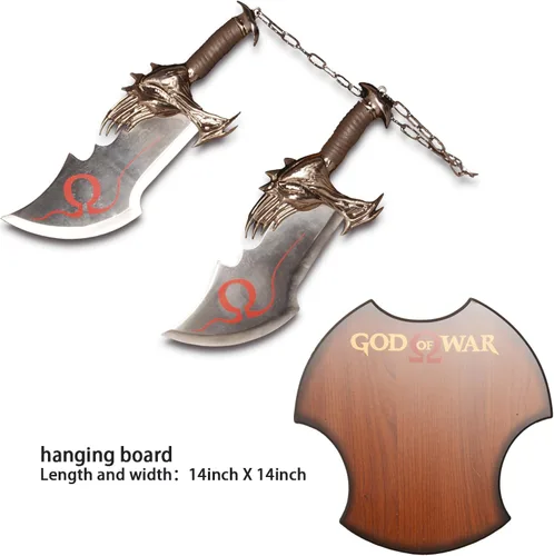 Vista 3 de ACTASITEMS Cuchillas de metal Kratos del caos, accesorios de cosplay de guerra, un juego de dos con espadas de hoja