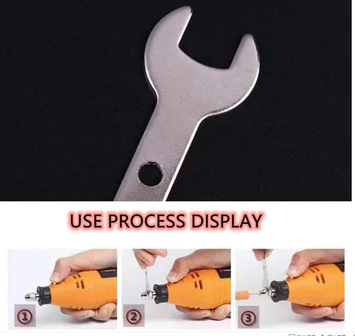 Vista 5 de Llave de extremo abierto de 3/8 de pulgada, llave de tuerca de 0.374 in para herramienta rotativa, llave de acero inoxidable, llave compatible