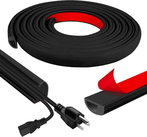 Vista 8 de Cubierta de pared para cable, 39 pulgadas, autoadhesivas, para cables en la pared, cable de extensión para piso, TV montada, cavidad del hogar