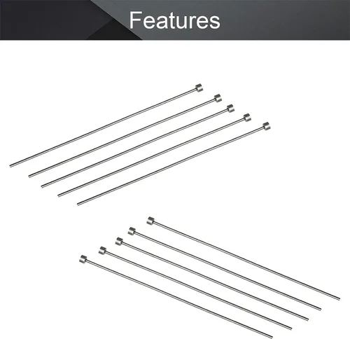 Vista 3 de Utoolmart 0.079 in Dia Punta Redonda Acero Recto Eyector Pin Punch 5.906 in Largo Gris Plata 10pcs