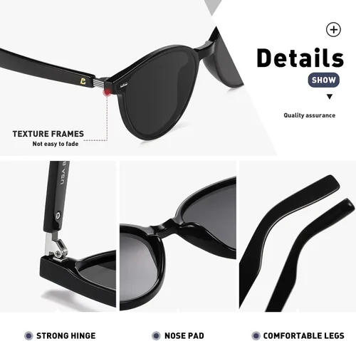 Vista 3 de Bevi Cateye - Gafas de sol polarizadas con patillas retro, protección UV 400, gafas de moda para mujer