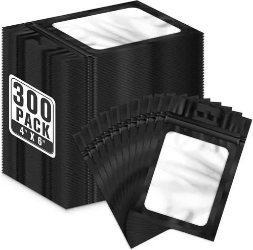 Vista 31 de ANZNKU 300 bolsas holográficas de Mylar resellables, bolsas resellables de 4x6 pulgadas para pequeñas empresas, bolsa de kit para resaca a prueba