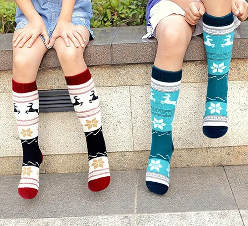 Vista 6 de Cimkiz Kids Ski Socks (2 Pairs3 Pairs) for Boys Girls Thick Warm for Winter Snow Skiing Snowboard Sports