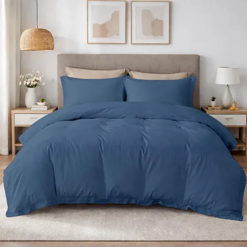 Vista 16 de SLEEP-NEST Juego de funda de edredón 100% algodón, tamaño individual/individual XL, juego de ropa de cama de 3 piezas con cierre de cremallera, 600