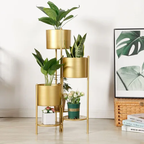Vista 9 de Soporte para Plantas de Esquina Interior de Metal, 6 Niveles para 6 Macetas, Soportes para Macetas de Flores de Exterior, Estantes Portamacetas