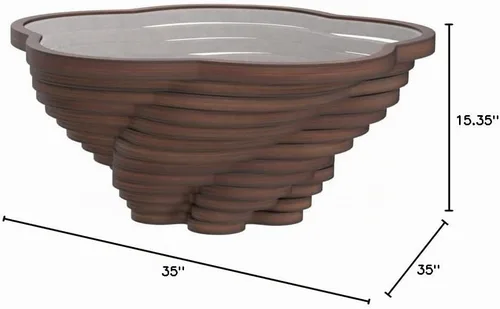 Vista 2 de by Papella Design, Mesas de centro de nogal natural Veener para sala de estar, mesa rústica, mesa de centro para sala, mesa central, mesa de Queen