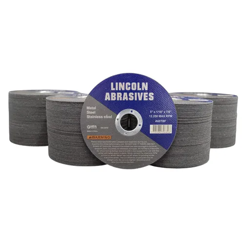 Vista 17 de 25 piezas de ruedas de corte Lincoln Abrasives Metal y acero inoxidable de 4.5" x 1/16" x 7/8