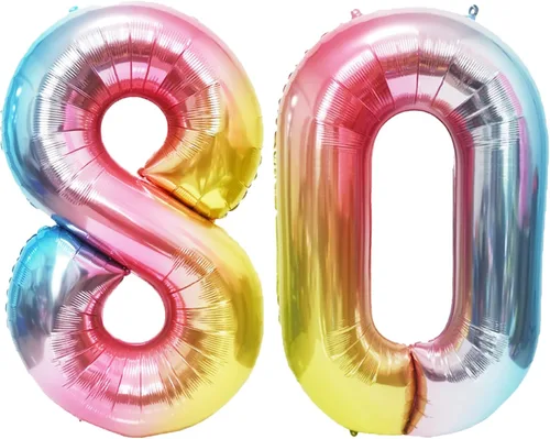 Vista 45 de Globos gigantes de números negros de 40 pulgadas, globos de aluminio de Mylar con helio para cumpleaños, globo número 0 para decoración de fiestas