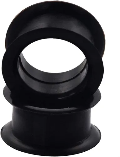 Vista 2 de 1 par (2 piezas) Túneles de ojo de silicona negra con doble llamarada, finos y suaves, flexibles 1036