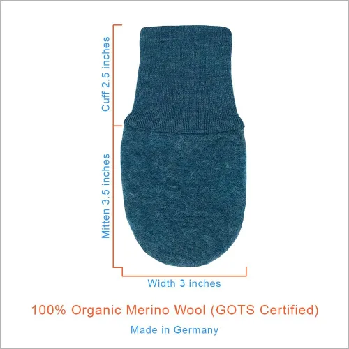 Vista 3 de Ecoable Baby Thumbless Mittens Organic Merino Wool Snow Gloves with String