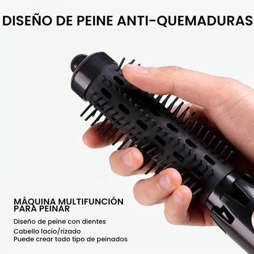 Vista 8 de Juego de cepillos de aire caliente 4 en 1, rizador con cabezales de cepillo reemplazables, rizado automático para salón o viajes