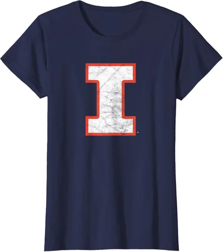 Vista 3 de University of Illinois Fighting Illini Camiseta de primaria envejecida, Azul