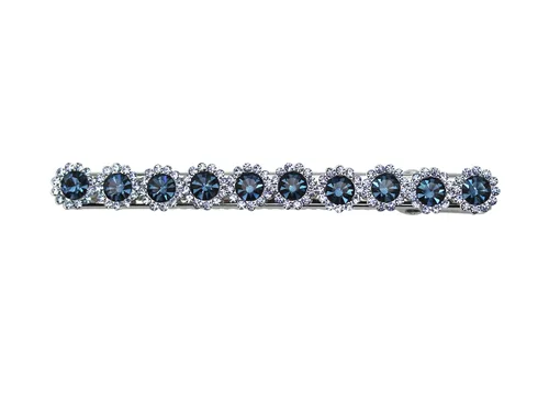 Vista 6 de Faship Preciosa pinza de pelo de cocodrilo floral de cristal negro