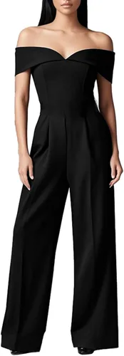 Vista 116 de DeftSharp Overol largo y elegante para mujer, sexy, para cóctel, fiesta, club, casual, para trabajo